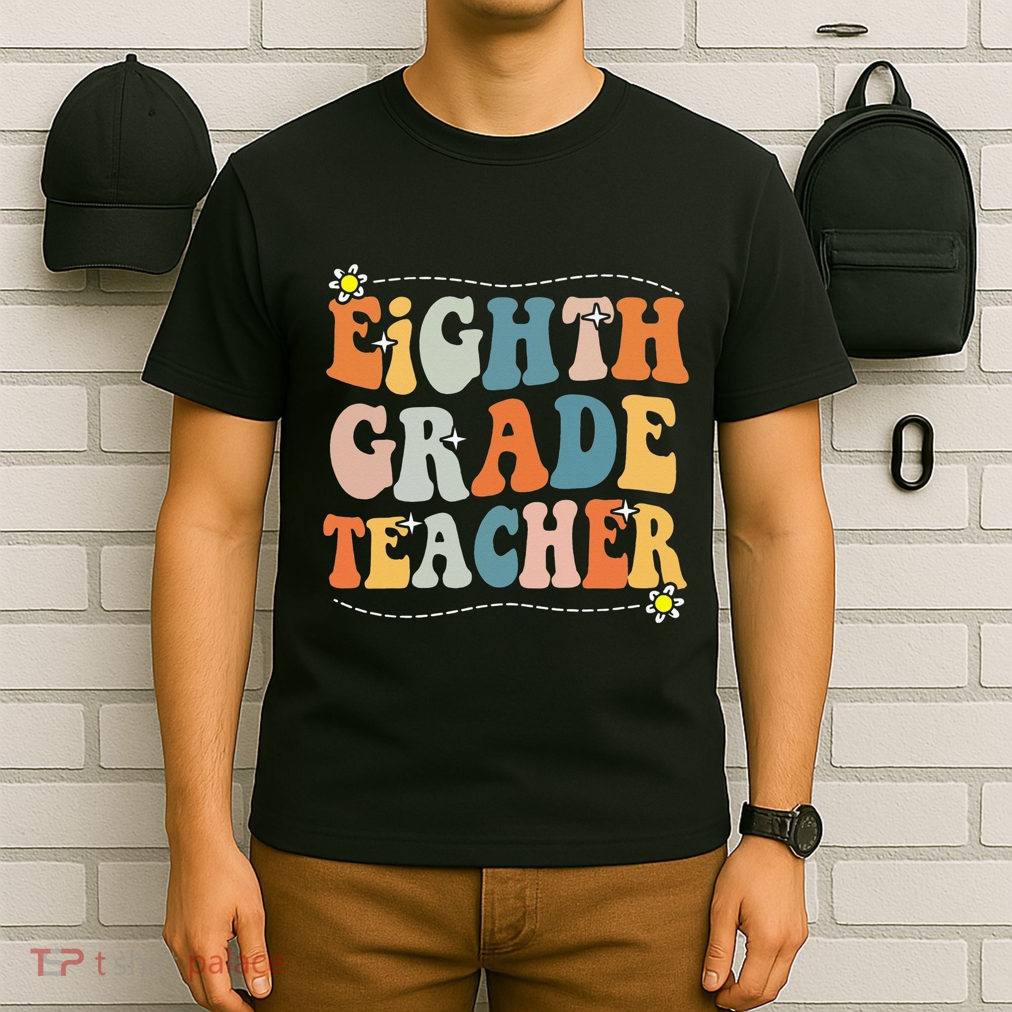 Retro Eighth Grade Teacher Funny 8th Grade Teacher Life T-Shirt