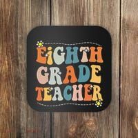 Retro Eighth Grade Teacher Funny 8th Grade Teacher Life Coaster thumb 0