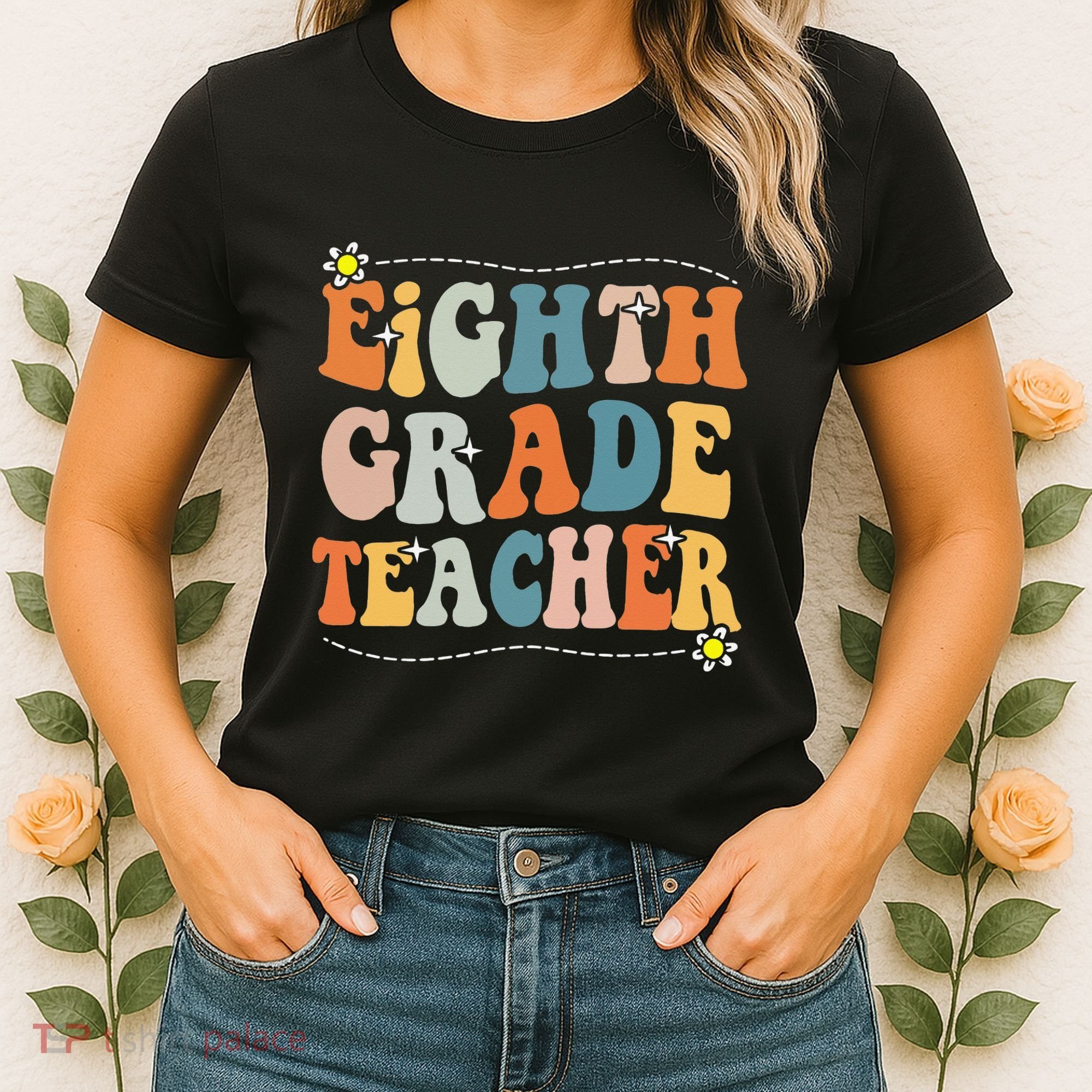 Retro Eighth Grade Teacher Funny 8th Grade Teacher Life Women's T-Shirt