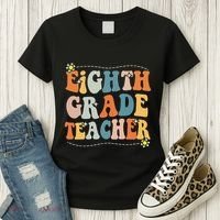 Retro Eighth Grade Teacher Funny 8th Grade Teacher Life Women's T-Shirt thumb 3