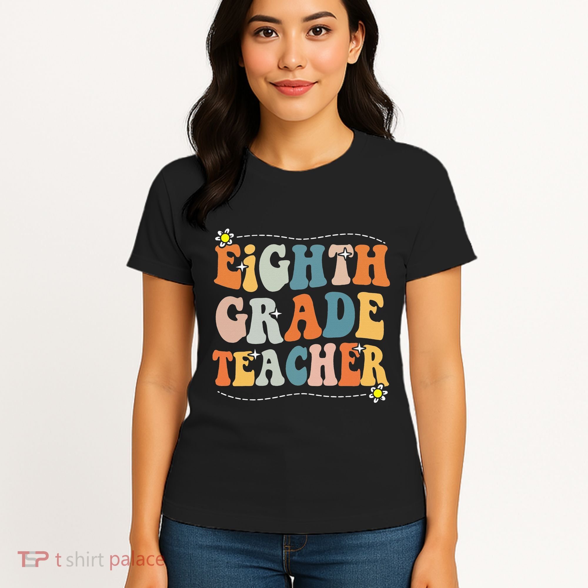 Retro Eighth Grade Teacher Funny 8th Grade Teacher Life Women's T-Shirt