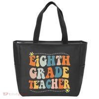 Retro Eighth Grade Teacher Funny 8th Grade Teacher Life Tote Bag thumb 0
