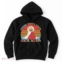 Retro Easter Guess Who Back Again Jesus Resurrection Hoodie thumb 0