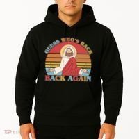 Retro Easter Guess Who Back Again Jesus Resurrection Hoodie thumb 2