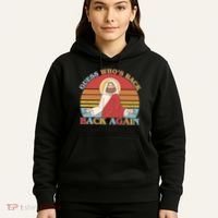 Retro Easter Guess Who Back Again Jesus Resurrection Hoodie thumb 5