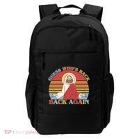 Retro Easter Guess Who Back Again Jesus Resurrection Backpack thumb 0