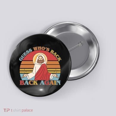 Retro Easter Guess Who Back Again Jesus Resurrection Button