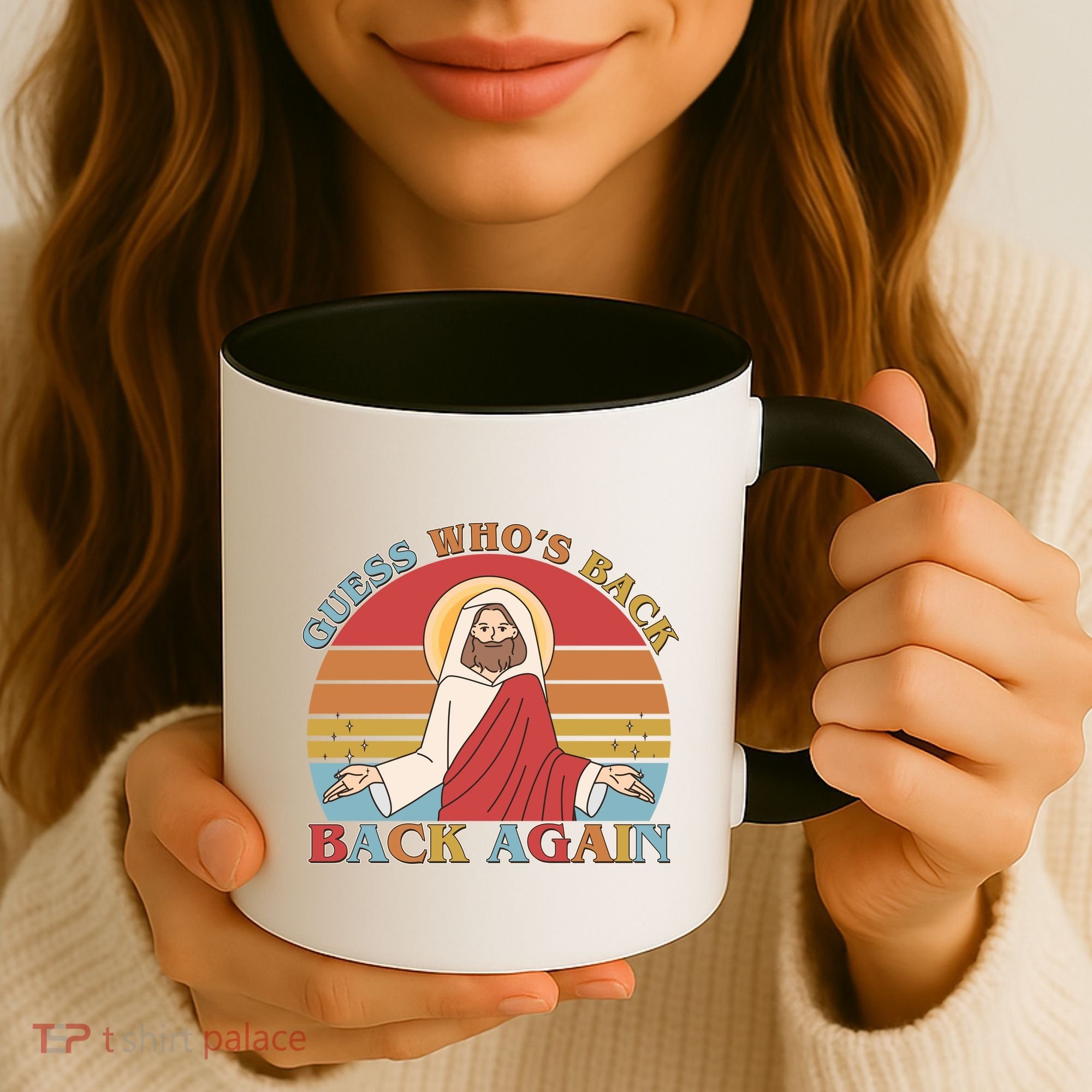 Retro Easter Guess Who Back Again Jesus Resurrection Coffee Mug