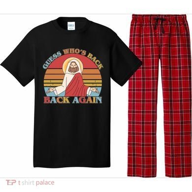 Retro Easter Guess Who Back Again Jesus Resurrection Pajama Set