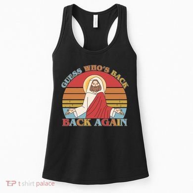 Retro Easter Guess Who Back Again Jesus Resurrection Women's Tank Top