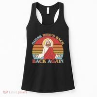 Retro Easter Guess Who Back Again Jesus Resurrection Women's Tank Top thumb 0