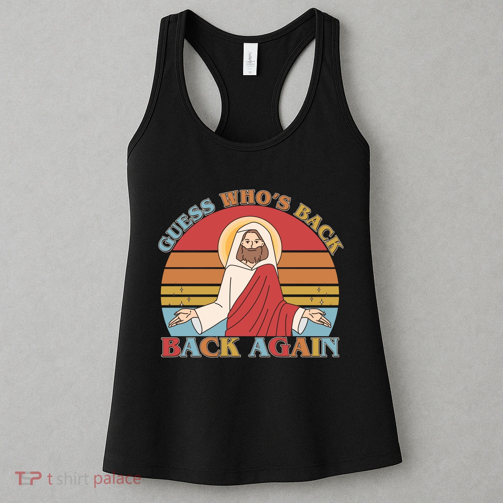 Retro Easter Guess Who Back Again Jesus Resurrection Women's Tank Top