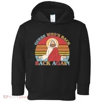 Retro Easter Guess Who Back Again Jesus Resurrection Toddler Hoodie thumb 0