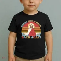 Retro Easter Guess Who Back Again Jesus Resurrection Toddler T-Shirt thumb 2