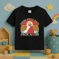 Retro Easter Guess Who Back Again Jesus Resurrection Toddler T-Shirt thumb 3