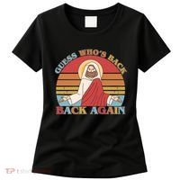 Retro Easter Guess Who Back Again Jesus Resurrection Women's T-Shirt thumb 0
