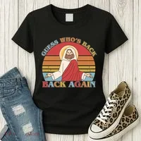 Retro Easter Guess Who Back Again Jesus Resurrection Women's T-Shirt thumb 3