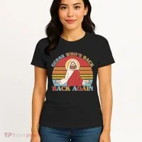 Retro Easter Guess Who Back Again Jesus Resurrection Women's T-Shirt thumb 4