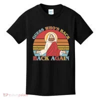 Retro Easter Guess Who Back Again Jesus Resurrection Kids T-Shirt thumb 0
