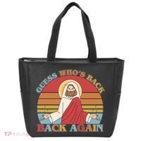 Retro Easter Guess Who Back Again Jesus Resurrection Tote Bag thumb 0