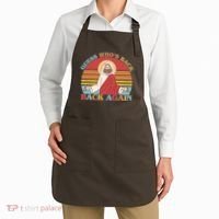 Retro Easter Guess Who Back Again Jesus Resurrection Apron thumb 2