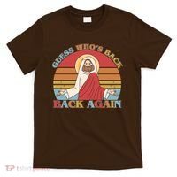 Retro Easter Guess Who Back Again Jesus Resurrection T-Shirt thumb 0