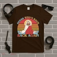 Retro Easter Guess Who Back Again Jesus Resurrection T-Shirt thumb 5