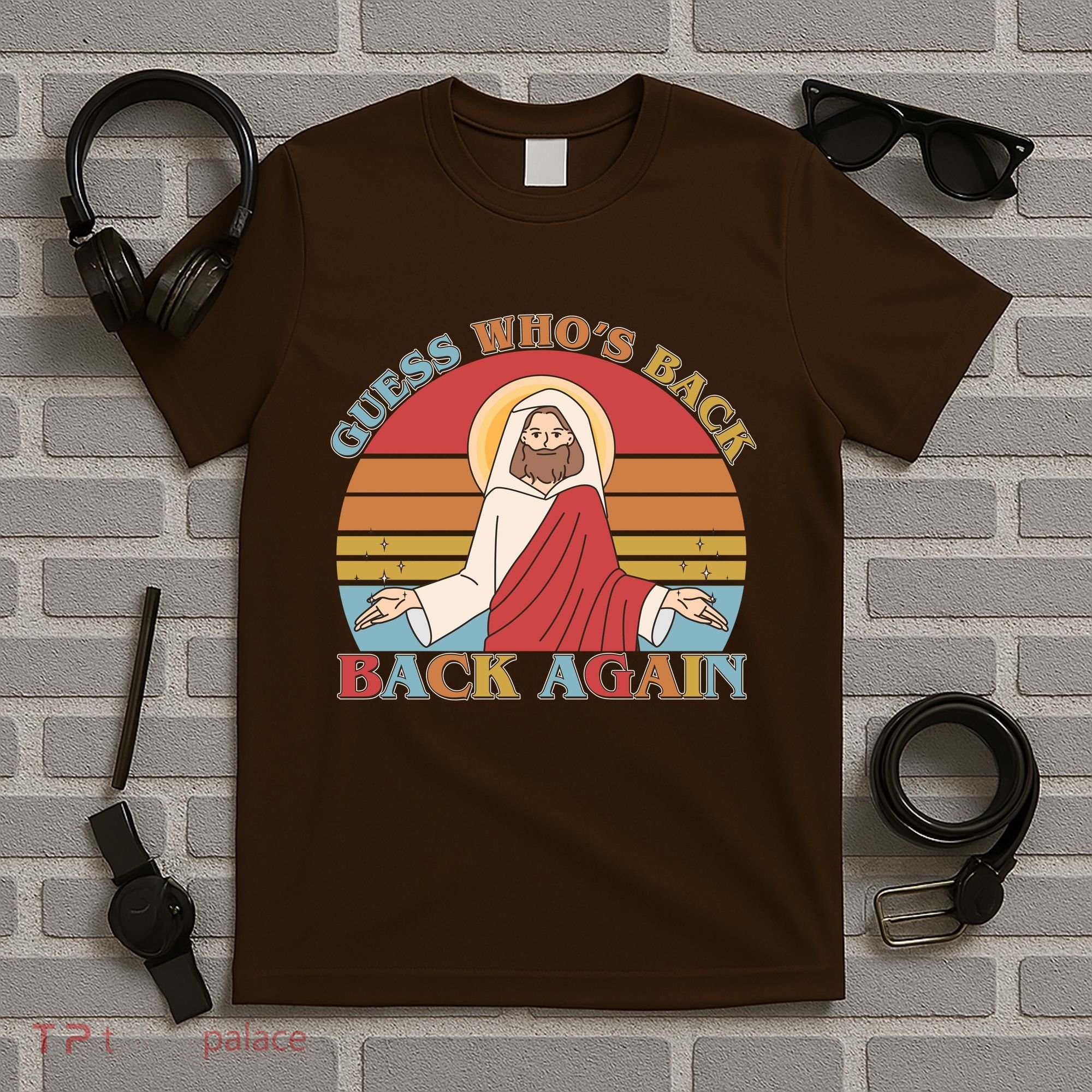 Retro Easter Guess Who Back Again Jesus Resurrection T-Shirt