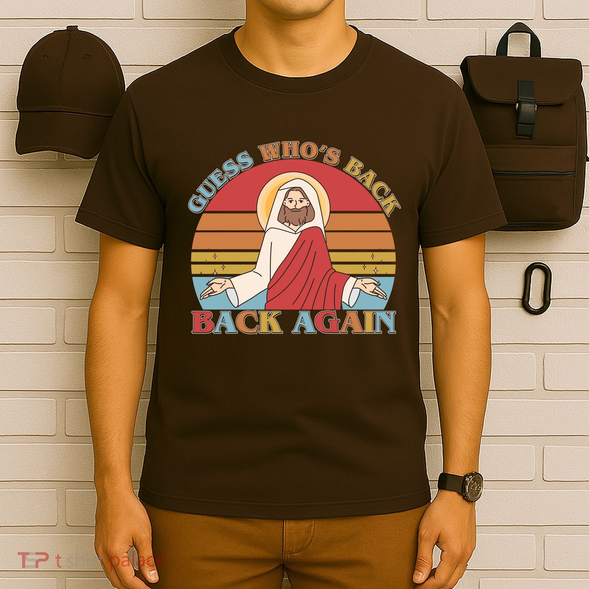 Retro Easter Guess Who Back Again Jesus Resurrection T-Shirt