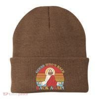 Retro Easter Guess Who Back Again Jesus Resurrection Beanie thumb 0