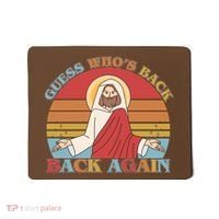 Retro Easter Guess Who Back Again Jesus Resurrection Mousepad thumb 0