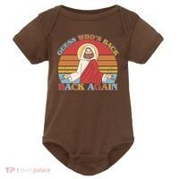 Retro Easter Guess Who Back Again Jesus Resurrection Baby Bodysuit thumb 0