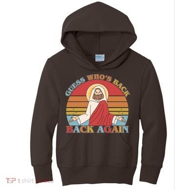 Retro Easter Guess Who Back Again Jesus Resurrection Kids Hoodie