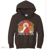 Retro Easter Guess Who Back Again Jesus Resurrection Kids Hoodie thumb 0