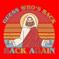 Retro Easter Guess Who Back Again Jesus Resurrection Santa Hat thumb 1