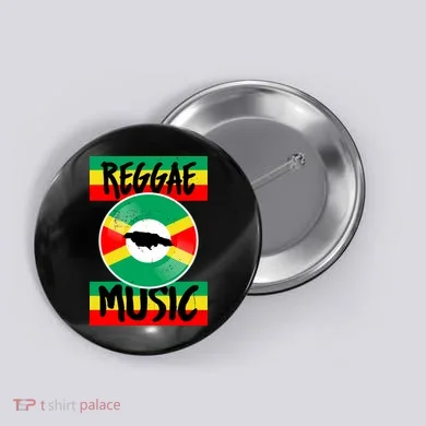 Reggae Music Jamaica Button