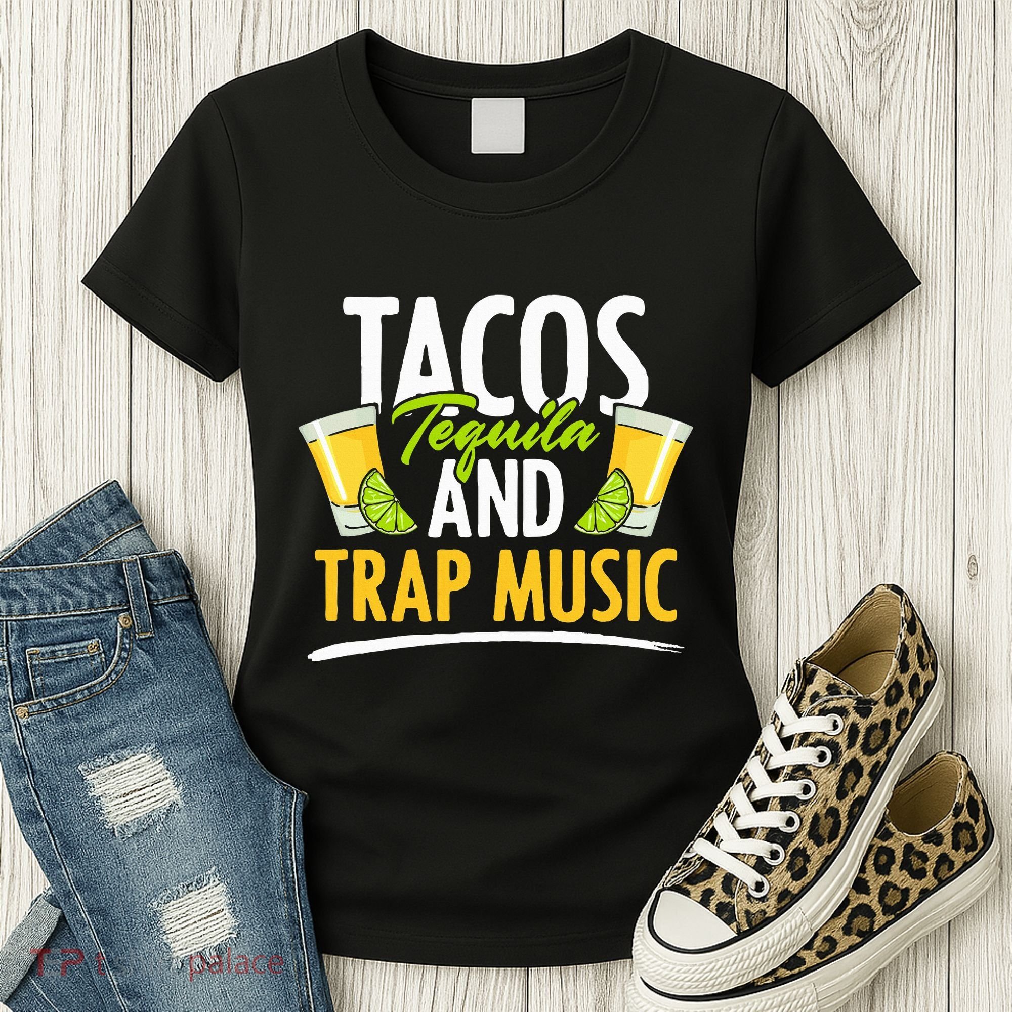 Rap Edm Hiphop Rapper Tacos Tequila And Trap Music Women's T-Shirt