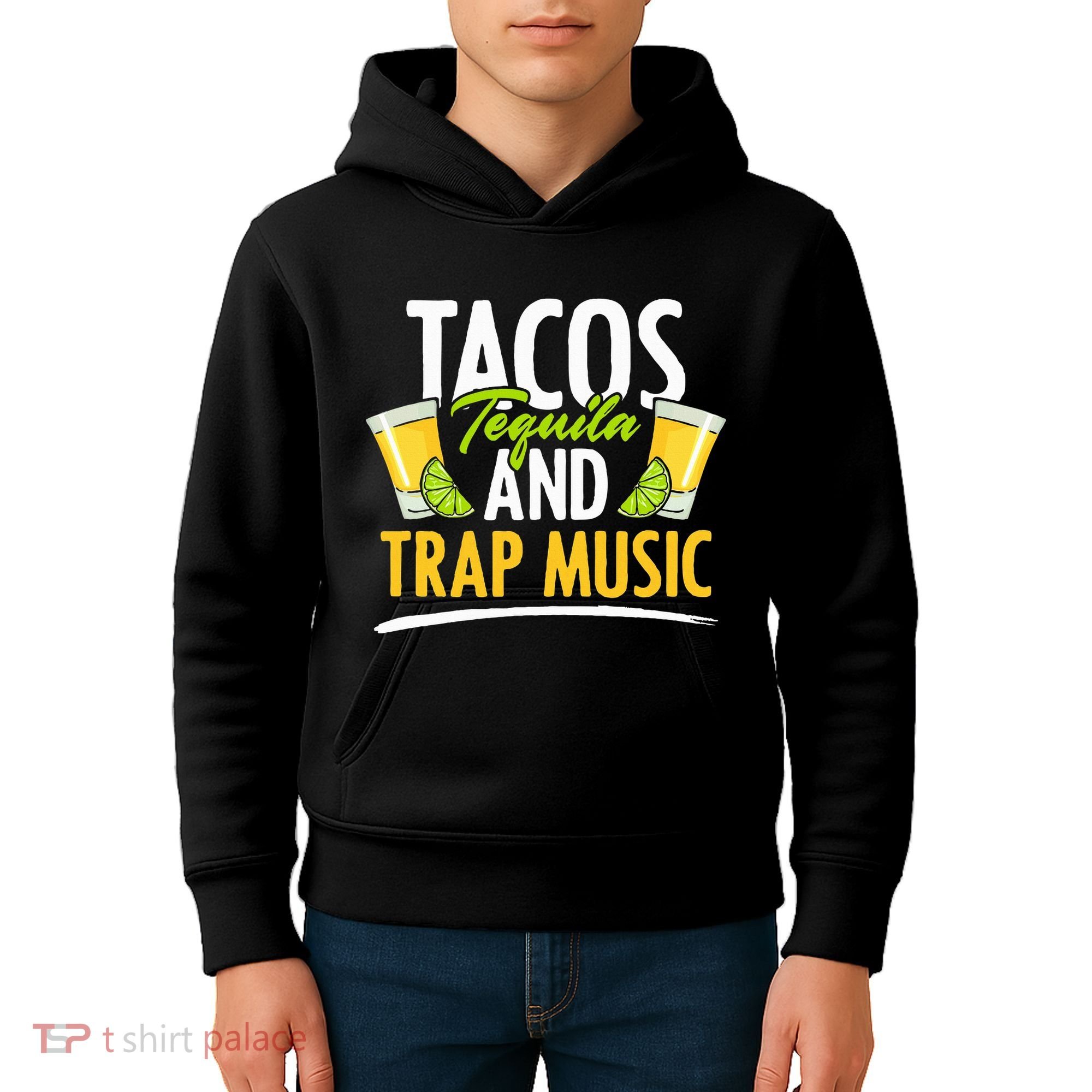 Rap Edm Hiphop Rapper Tacos Tequila And Trap Music Kids Hoodie
