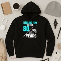 Reeling Em In For 80 Years Birthday 80th Bday Celebration Hoodie thumb 3