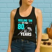 Reeling Em In For 80 Years Birthday 80th Bday Celebration Women's Tank Top thumb 2