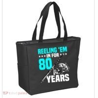 Reeling Em In For 80 Years Birthday 80th Bday Celebration Tote Bag thumb 2
