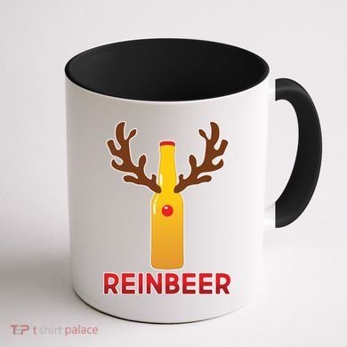 Reinbeer Funny Christmas Beer Reindeer Coffee Mug back