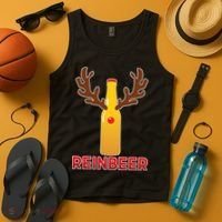 Reinbeer Funny Christmas Beer Reindeer Tank Top thumb 4