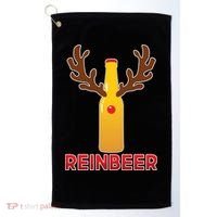 Reinbeer Funny Christmas Beer Reindeer Golf Towel thumb 0