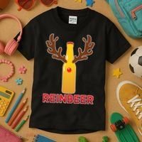 Reinbeer Funny Christmas Beer Reindeer Kids T-Shirt thumb 3