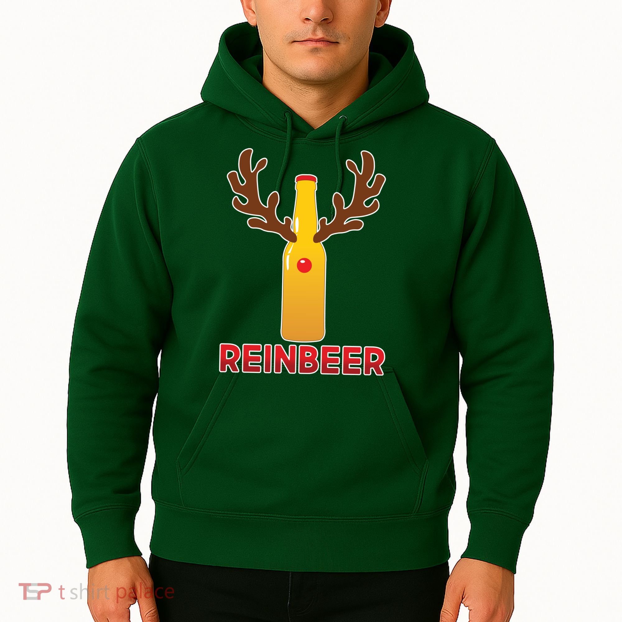 Reinbeer Funny Christmas Beer Reindeer Hoodie