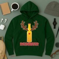 Reinbeer Funny Christmas Beer Reindeer Hoodie thumb 3