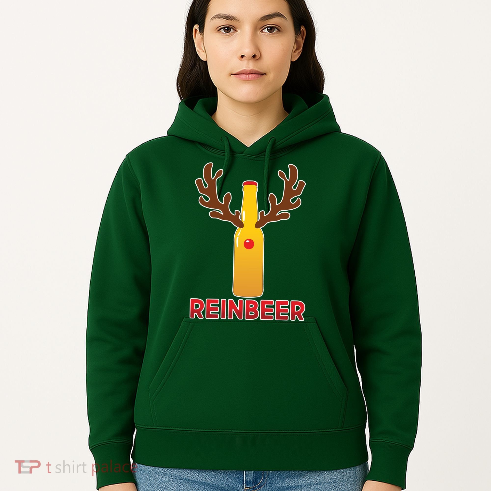 Reinbeer Funny Christmas Beer Reindeer Hoodie