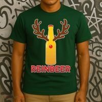 Reinbeer Funny Christmas Beer Reindeer T-Shirt thumb 3