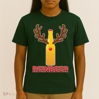 Reinbeer Funny Christmas Beer Reindeer T-Shirt thumb 4